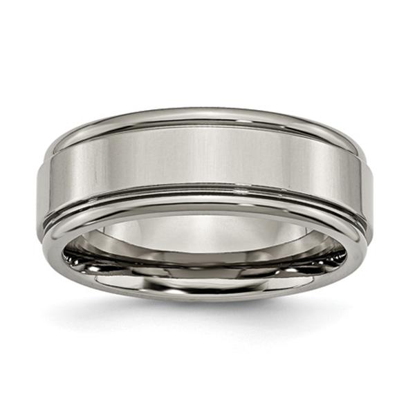 Mens Endless Affection(tm) 8mm Grooved Edge Wedding Band