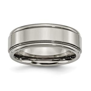 Mens Endless Affection(tm) 8mm Grooved Edge Wedding Band