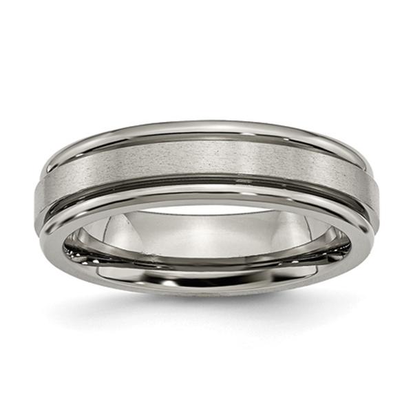 Mens Endless Affection(tm) Titanium Grooved Edge 6mm Satin Band
