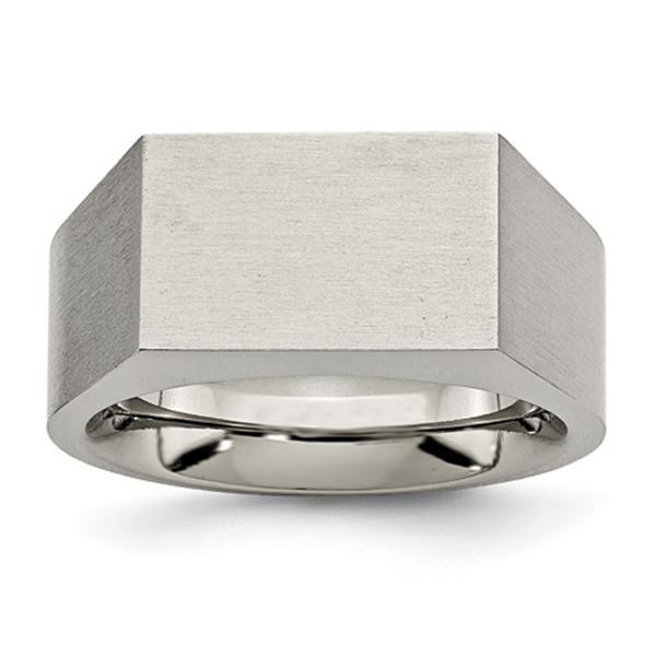 Mens Endless Affection(tm) Titanium Polished & Brushed Signet Ring