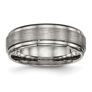 Mens Endless Affection(tm) Titanium 7mm Ridged Edge Wedding Band