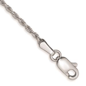 Mens Gold Classics(tm) 1.30mm. 14kt. White Diamond Cut Rope Bracelet