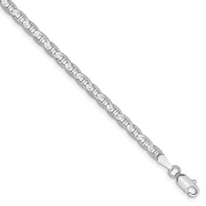 Gold Classics(tm) 3mm. White Gold Concave Anchor Bracelet