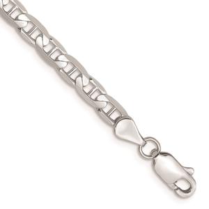 Gold Classics(tm) 3.75mm. White Gold Concave Anchor Bracelet