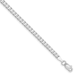 Gold Classics(tm) 2.9mm. 14kt. White Gold Beveled Curb Bracelet