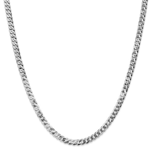 Mens Gold Classics(tm)4.75mm. 14kt. White Gold Beveled Curb Bracelet alternate view
