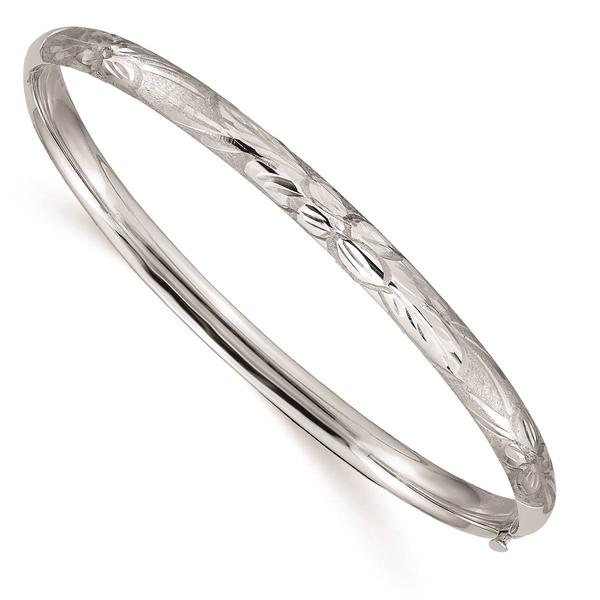 Gold Classics(tm) 3/16 White Gold Florentine Engraved Bangle