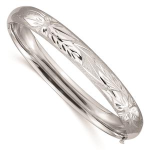 Gold Classics(tm)14kt. Gold White Gold Florentine Engraved Bangle
