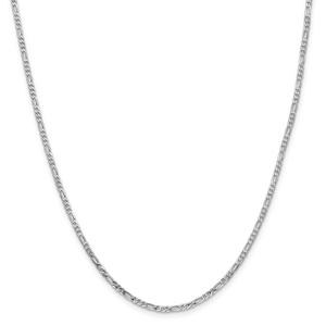 Gold Classics(tm) 2.25mm. 14kt. White Gold Flat Figaro Anklet alternate view