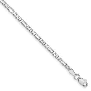Gold Classics(tm) 2.75mm. 14kt. White Gold Flat Figaro Anklet