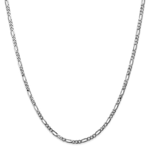Gold Classics(tm) 3.0mm. 14kt. White Gold Flat Figaro Anklet alternate view