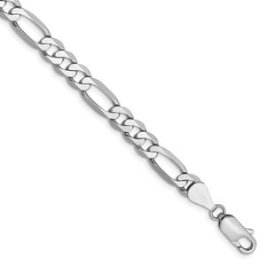 Gold Classics(tm) 5.5mm. 14kt. White Gold Flat Figaro Bracelet