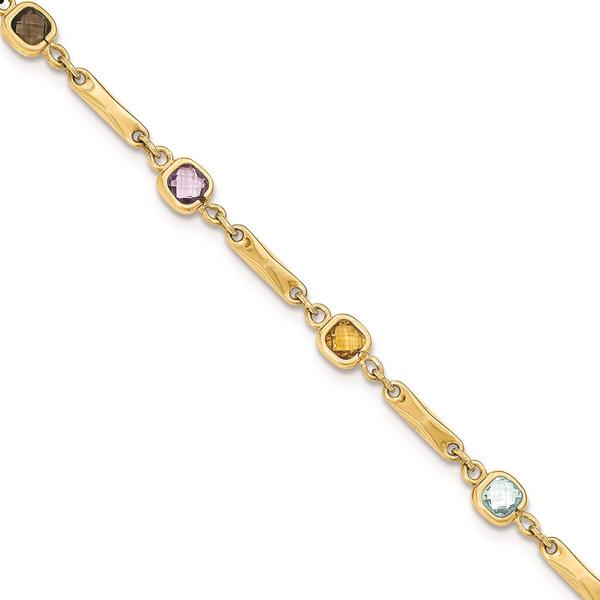 Gemstone Classics(tm) 14kt. Multi Gem Link Bracelet