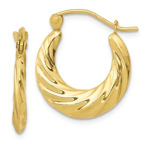 Gold Classics(tm) 10kt. Fancy Small 10mm Hoop Earrings