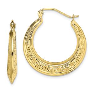 Gold Classics(tm) 10kt. Polished Hollow Greek Key Earrings