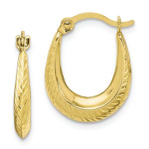Gold Classics(tm) 10kt. Textured Hollow Hoop Earrings