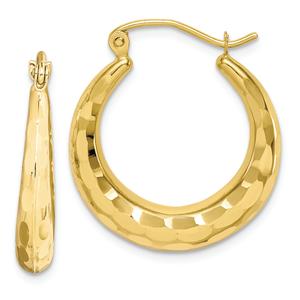 Gold Classics(tm) 10kt. Polished & D/C Hoop Earrings