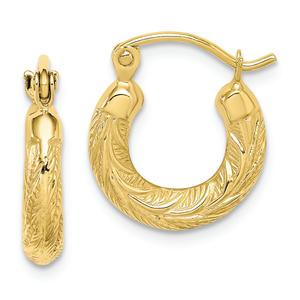 Gold Classics(tm) 10kt. Fancy Small Hoop Earrings
