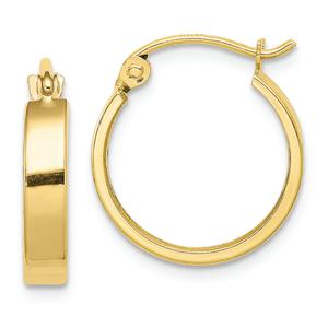 Gold Classics(tm) 10kt. Square Tube Hoop Earrings