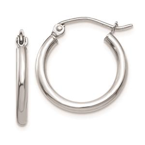 Gold Classics(tm) 10kt. White Gold 13mm Tube Hoop Earrings