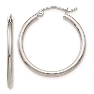 Gold Classics(tm) 10kt. White Gold Polished 22mm Tube Hoop Earrings