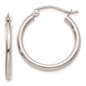 Gold Classics(tm) 10kt. White Gold Polished 16mm Tube Hoop Earrings