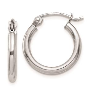 Gold Classics(tm) 10kt. White Gold Polished 11mm Tube Hoop Earrings