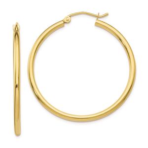 Gold Classics(tm) 10kt. Polished 31mm Tube Hoop Earrings