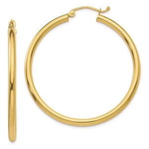 Gold Classics(tm) 10kt. Polished 35mm Tube Hoop Earrings