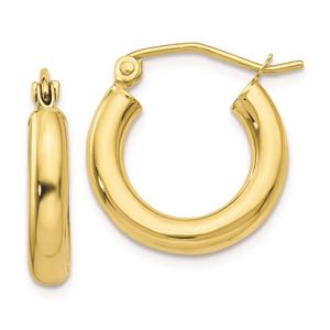 Gold Classics(tm) 10kt. Polished 10mm Tube Hoop Earrings