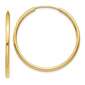 Gold Classics(tm) 10kt. Polished 30mm Endless Tube Hoop Earrings