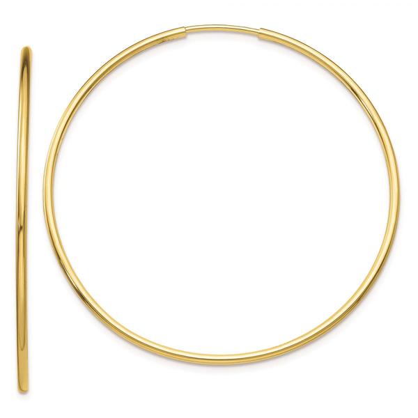 Gold Classics(tm) 10kt. Polished 42mm Endless Tube Hoop Earrings