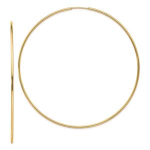 Gold Classics(tm) 10kt. Polished 68mm Endless Tube Hoop Earrings