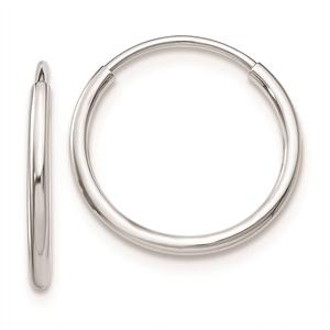 Gold Classics(tm) 10kt. White Gold 15mm Endless Hoop Earrings