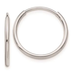 Gold Classics(tm) 10kt. White Gold 17mm Endless Hoop Earrings