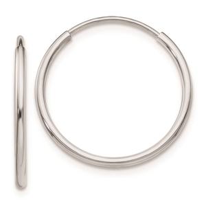 Gold Classics(tm) 10kt. White Gold 20mm Endless Hoop Earrings