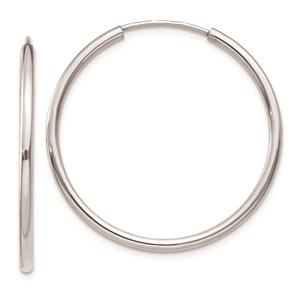 Gold Classics(tm) 10kt. White Gold 32mm Endless Hoop Earrings