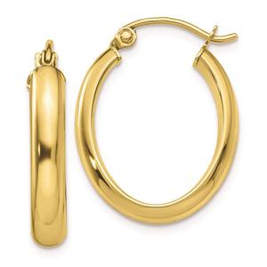 Gold Classics(tm) 10kt. Polished 23.9mm Oval Hoop Earrings