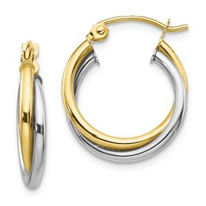 Gold Classics(tm) 10kt. Two-tone Twist Hoop Earrings