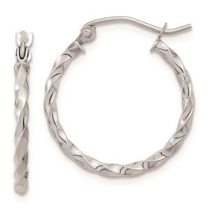 Gold Classics(tm) 10kt. White Gold Twist Polished Hoop Earrings