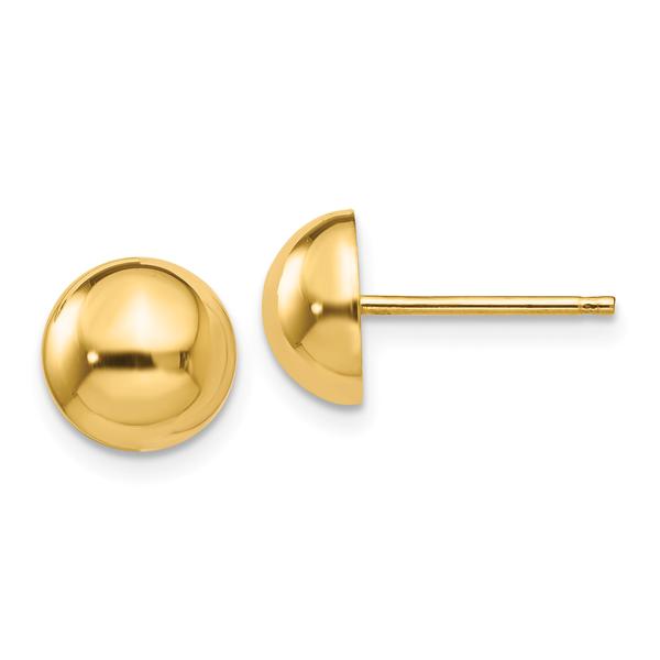 Gold Classics(tm) 14kt. Polished 8mm Half Ball Post Earrings
