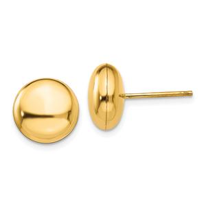 Gold Classics(tm) 14kt. Polished 10.5mm Button Stud Earrings