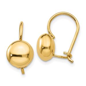 Gold Classics(tm) 14kt. Gold 8mm Button Kidney Wire Earrings