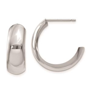 Gold Classics(tm) 14kt. White Gold 14x7mm Hoop Earrings