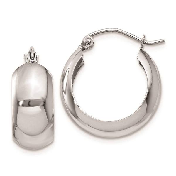 Gold Classics(tm) 14kt. White Gold 13x7mm Hoop Earrings