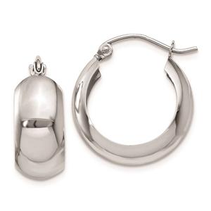 Gold Classics(tm) 14kt. White Gold 13x7mm Hoop Earrings