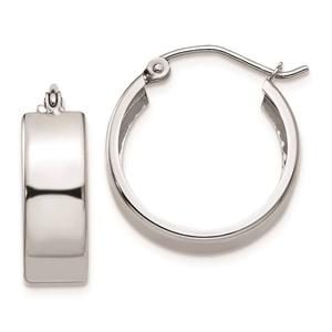 Gold Classics(tm) 14kt. White Gold 13x5.5mm Hoop Earrings