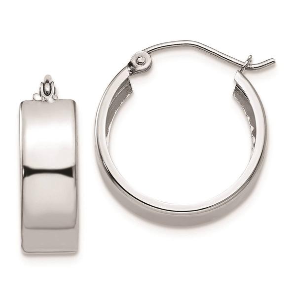 Gold Classics(tm) 14kt. White Gold 13x5.5mm Hoop Earrings