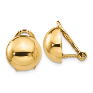 Gold Classics(tm) 14kt. Half Ball Omega Back Clip Earrings