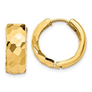 Gold Classics(tm) 14kt. Yellow Gold Faceted Hoop Earrings